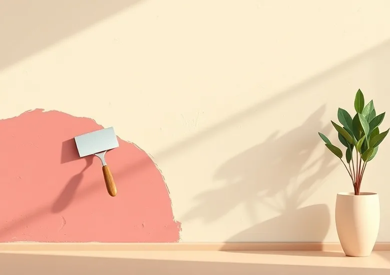 Application d'un enduit décoratif à la lisseuse sur un mur